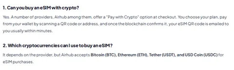 Airhub guide FAQ: accepted cryptocurrencies
