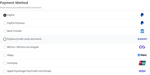 BaCloud checkout: BitCoin / AltCoins via Coingate payment option