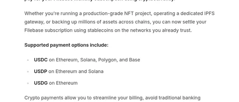 Payment options on filebase.com