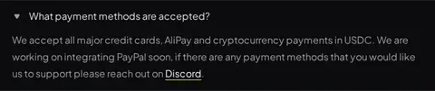 OpenRouter FAQ: payment methods answer naming USDC