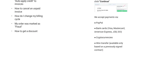 Payment methods in the Veesp help center
