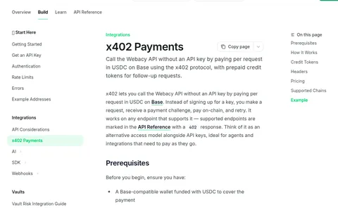 Webacy docs: x402 payments